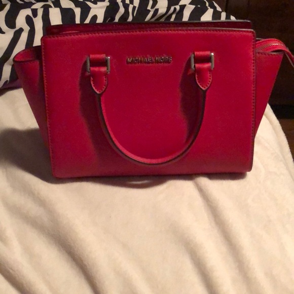 Michael kors red satchel bag - Picture 1 of 2